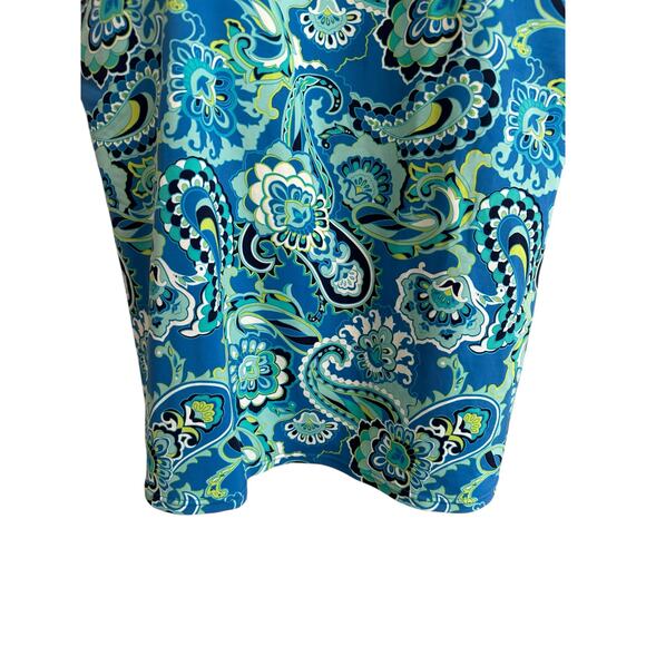 NEW Lands End Blue Green Paisley Shelf Bra Adjustable Straps Tankini Top Size 16 - Picture 2 of 6